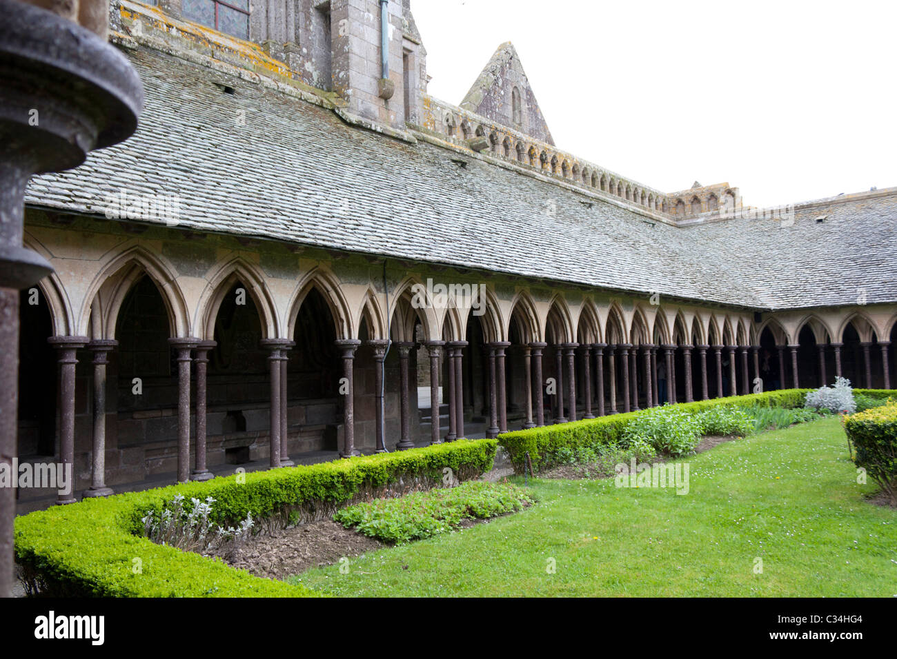 Chiostro della Certosa, Mont Saint-Michel,Normandia,Francia Foto Stock