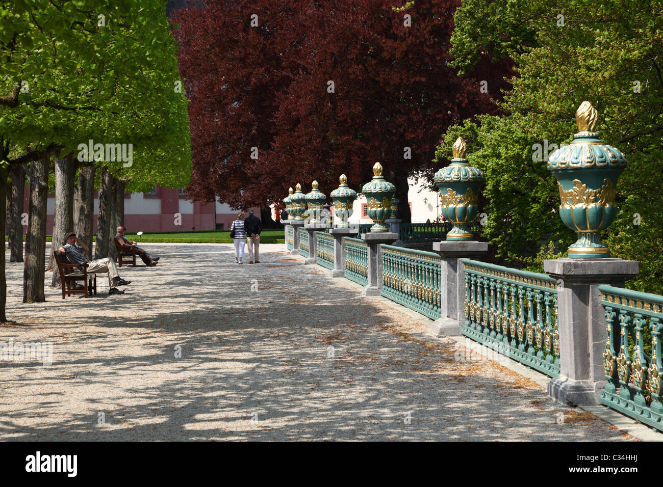Giardini del Castello di Weilburg, Hesse in Germania Foto Stock