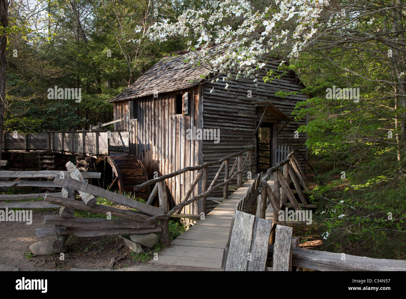 Parco Nazionale di Great Smoky Mountains, Tennessee - John P. Cable Grist Mill in Cades Cove. Foto Stock
