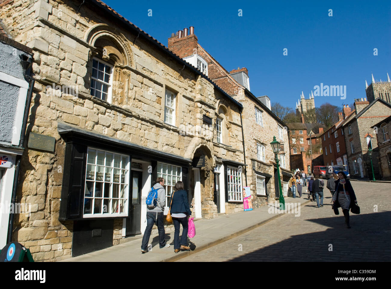 Ebreo della casa di Lincoln, Lincolnshire, Inghilterra. Foto Stock