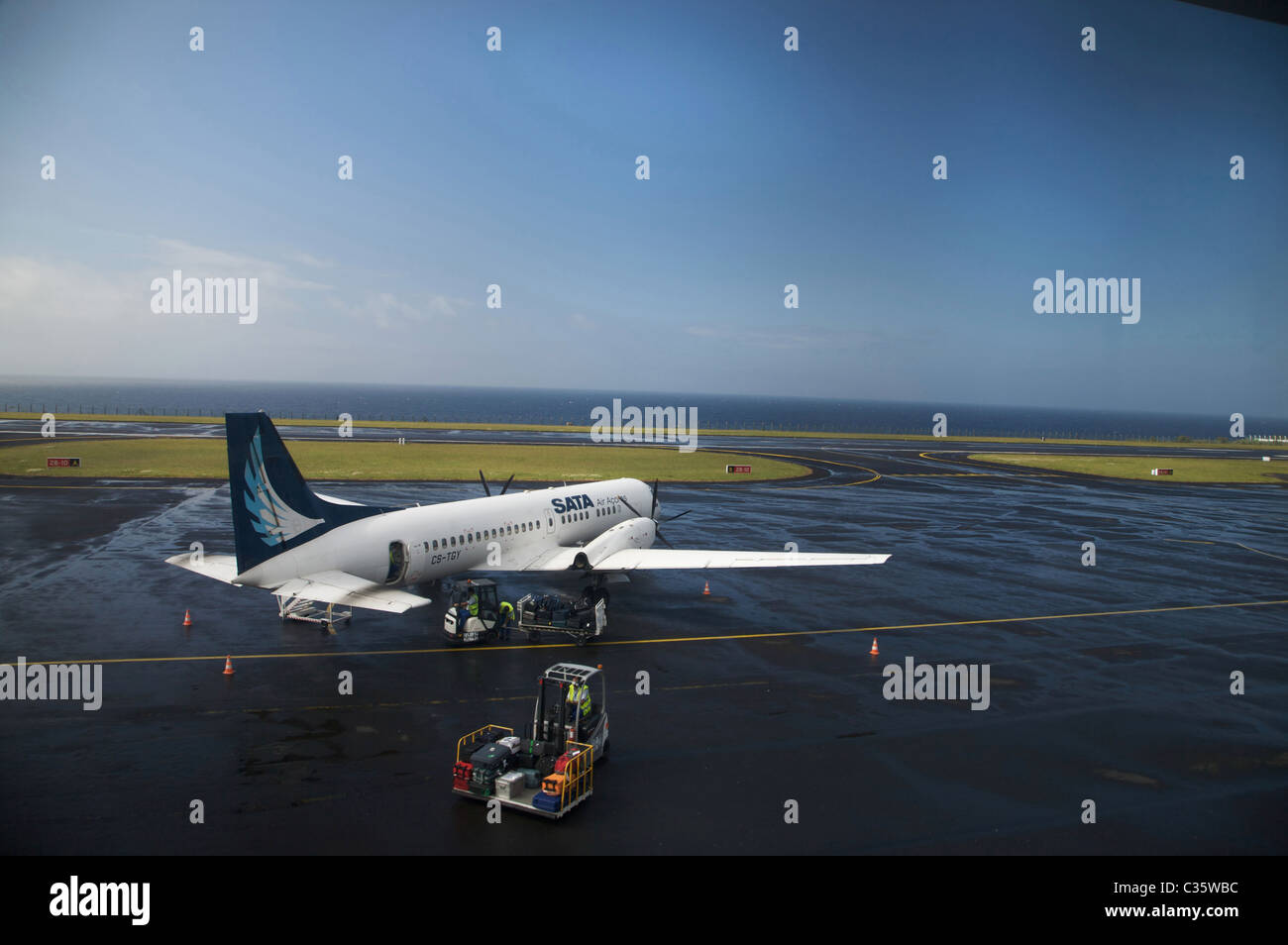 Lajes aeroporto, Terceira, Azzorre Isola, Portogallo, Europa Foto Stock