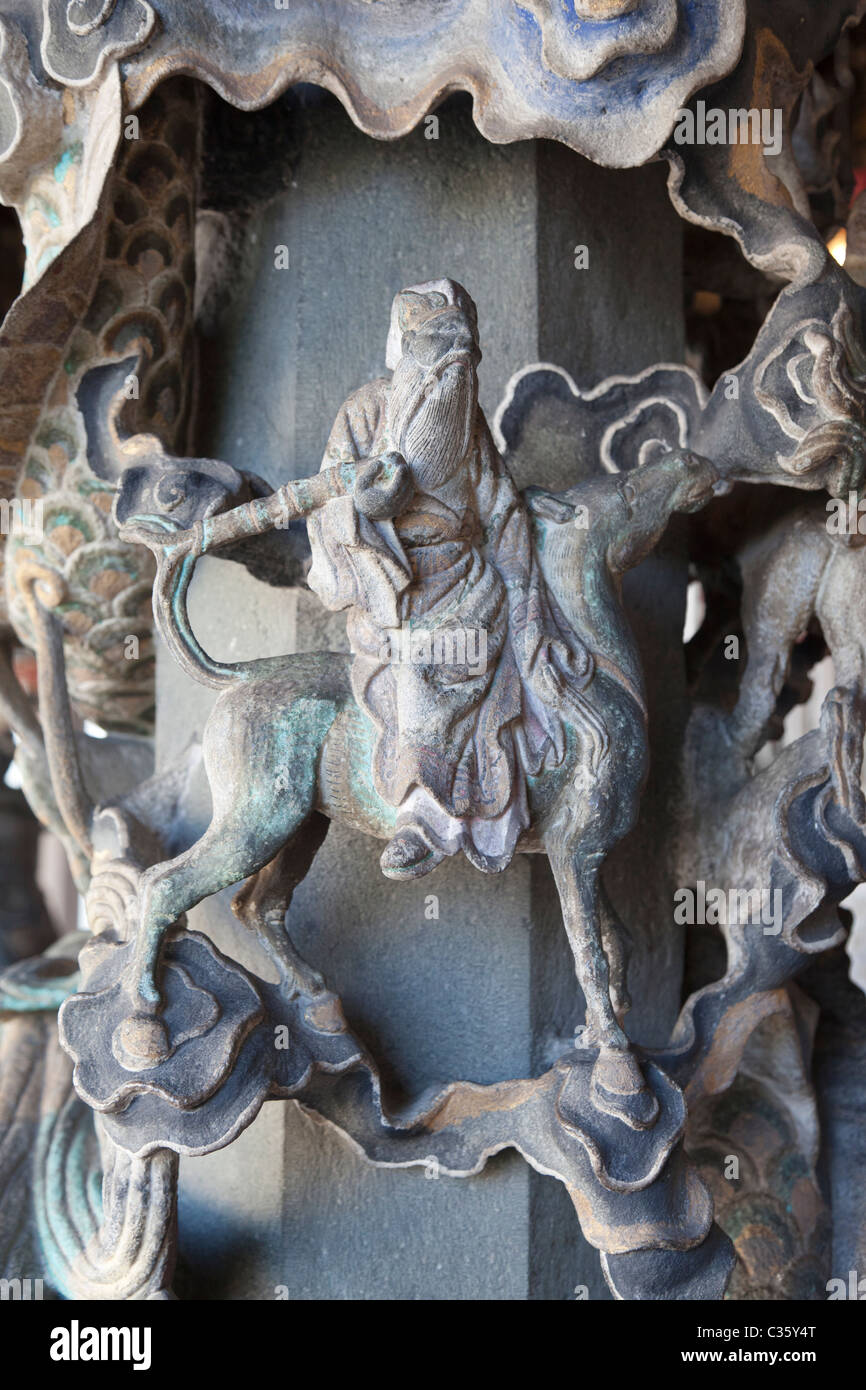 Khoo Kongsi Clan House di Georgetown, Penang Malaysia- ornato di sculture in legno Foto Stock