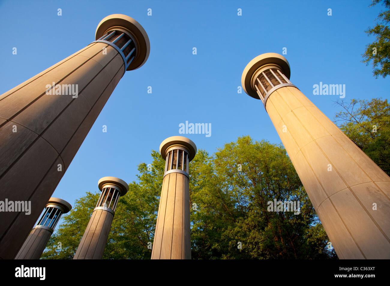 Carillon campanili in Bicentennial Park, Nashville Tennessee USA Foto Stock