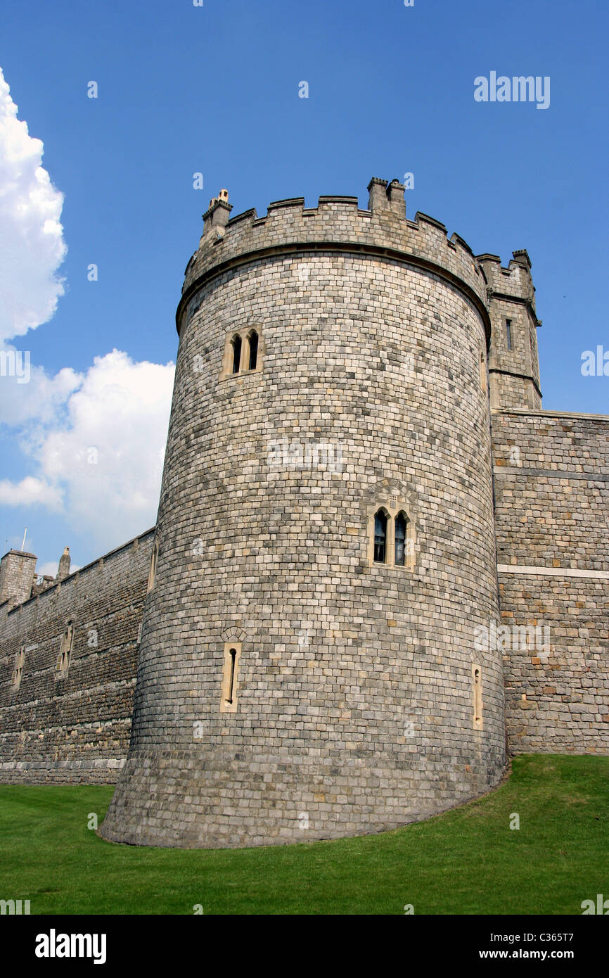 Il Castello di Windsor, torre angolare Foto Stock