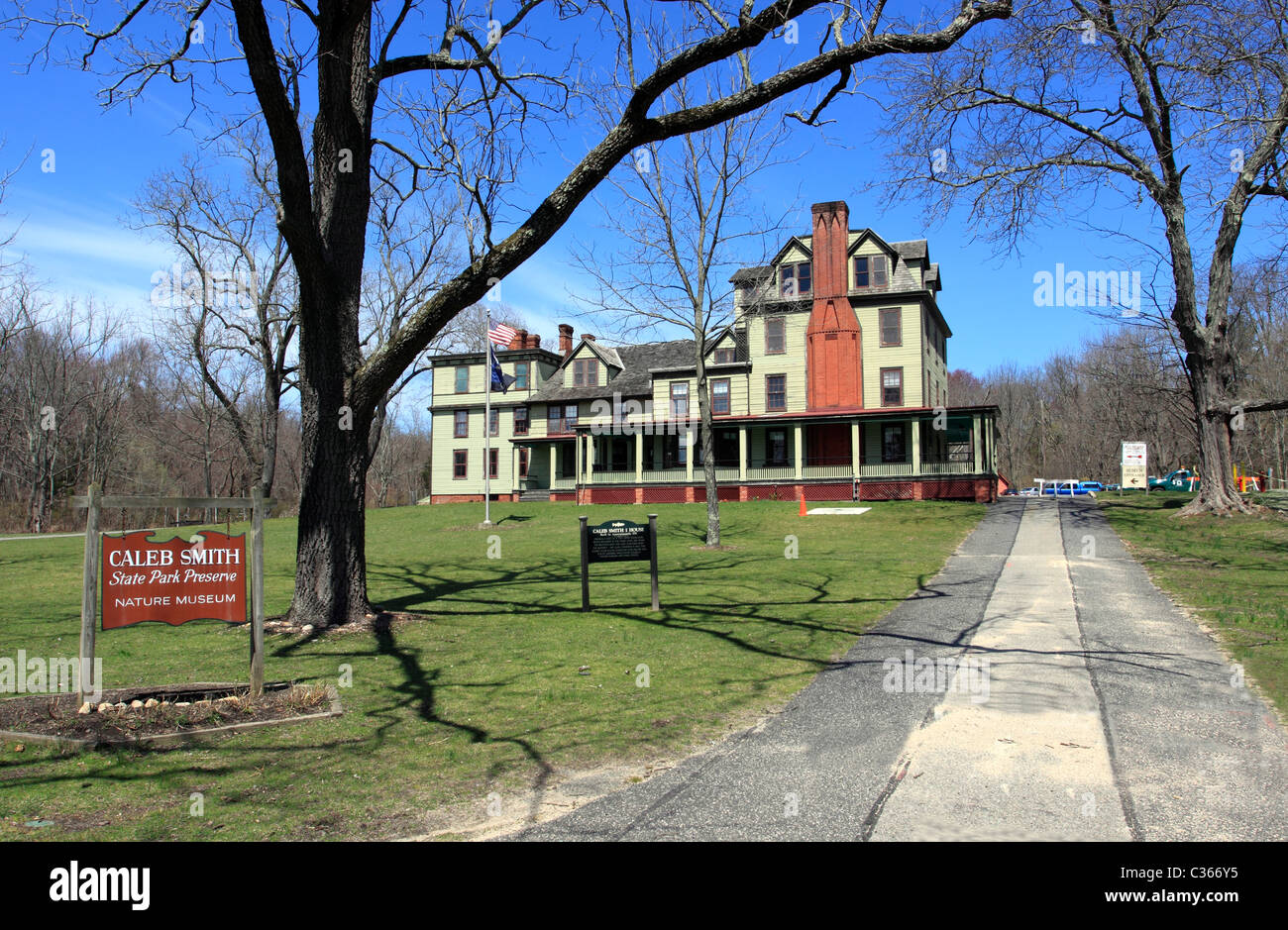 Il Caleb Smith House e museo, un parco statale di Smithtown, Long Island, NY Foto Stock