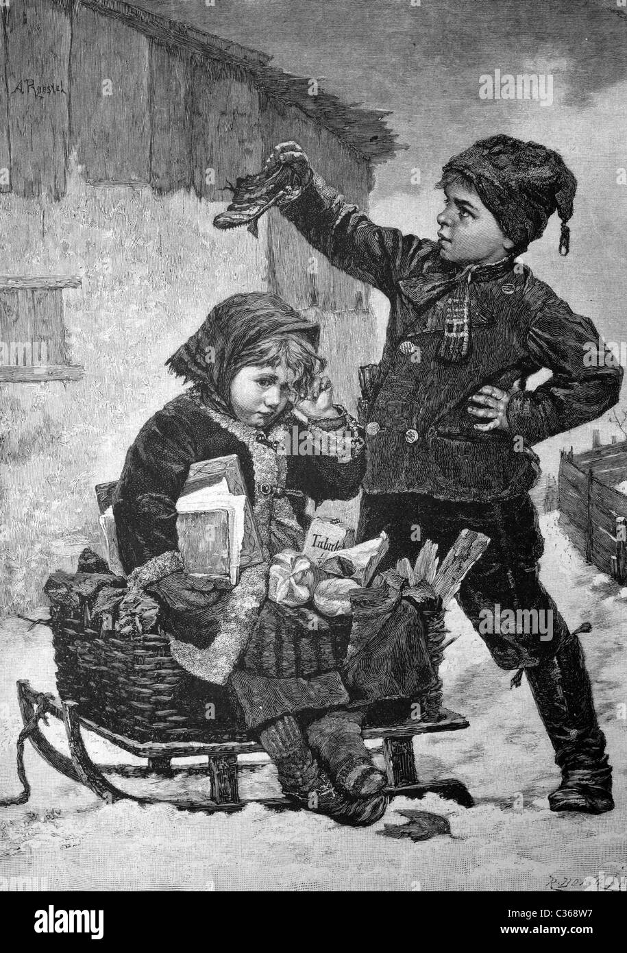 Pattino rotto, storico illustrazione, circa 1886 Foto Stock