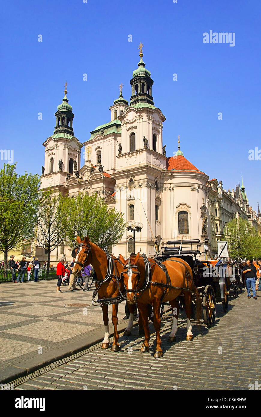 Prag St. Nikolaus Kirche - Praga La Cattedrale di San Nicola 03 Foto Stock