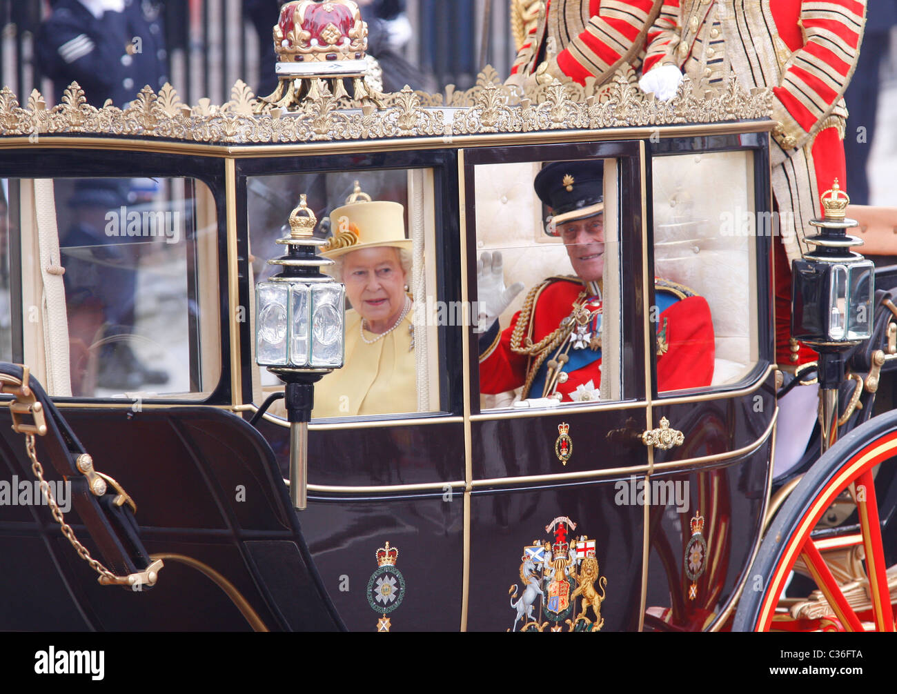 La regina Elisabetta e il Principe Filippo Royal Wedding Westminster Abbey Abbazia di Westminster Londra Inghilterra 29 aprile 2011 Foto Stock