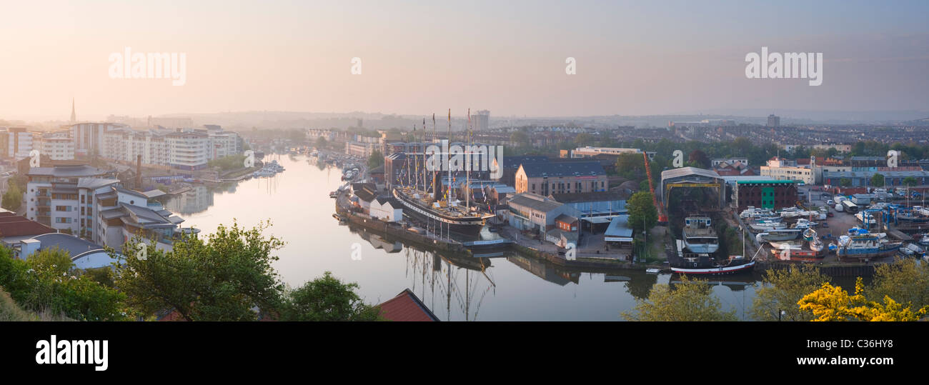 Bristol Floating Harbour e la SS Gran Bretagna. Bristol. In Inghilterra. Regno Unito. Foto Stock