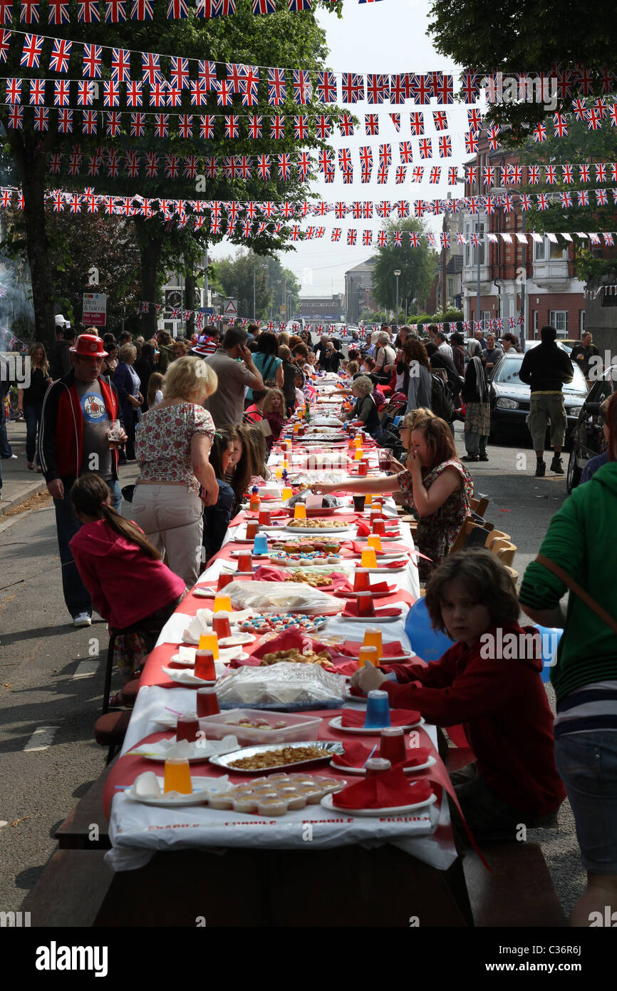 Royal Wedding Street Party Foto Stock