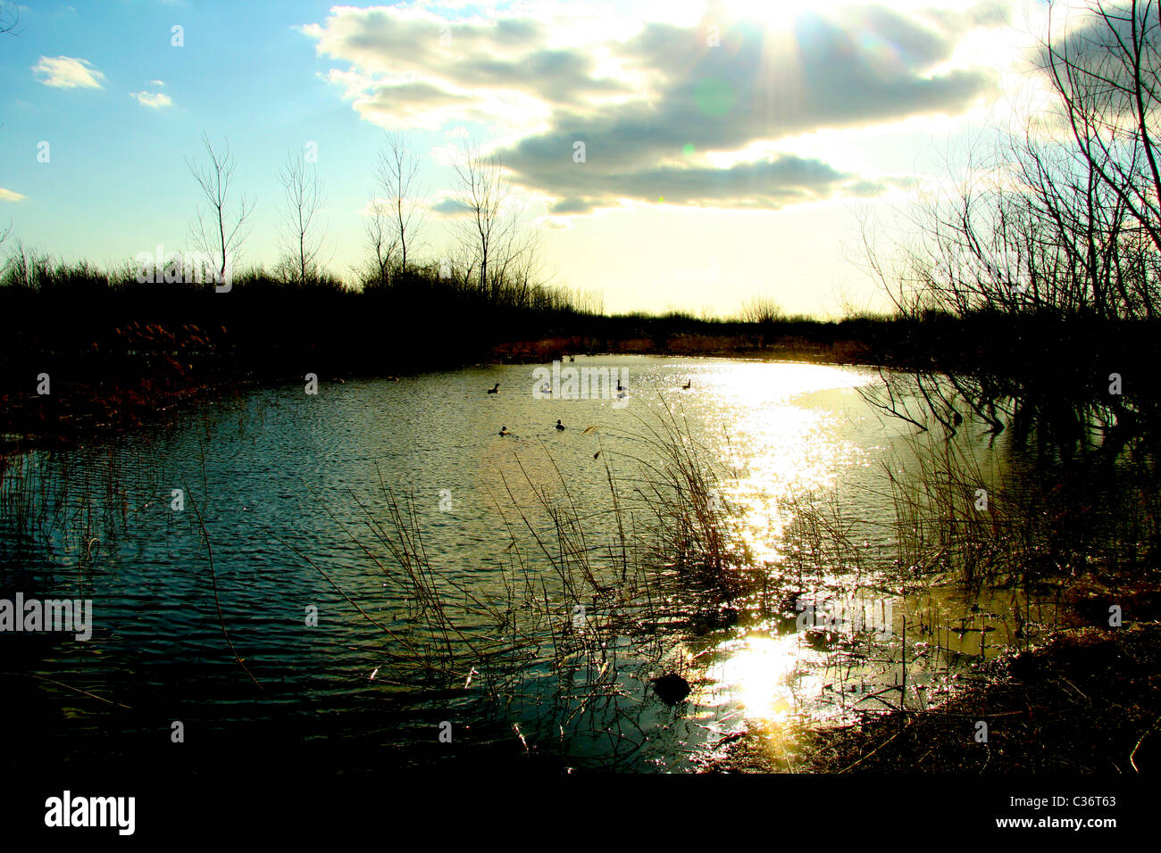 Tramonto al Lago del gateway Foto Stock