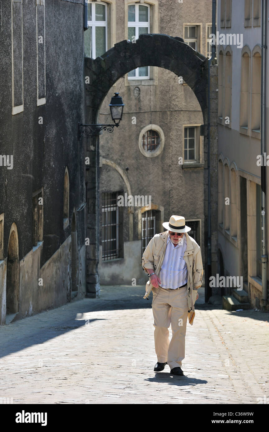 Old town gate in Rue Grande a Lussemburgo, Granducato del Lussemburgo Foto Stock