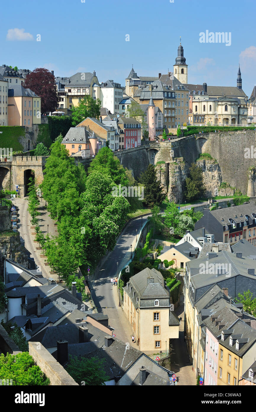 Mura fortificate a Lussemburgo, Granducato del Lussemburgo Foto Stock
