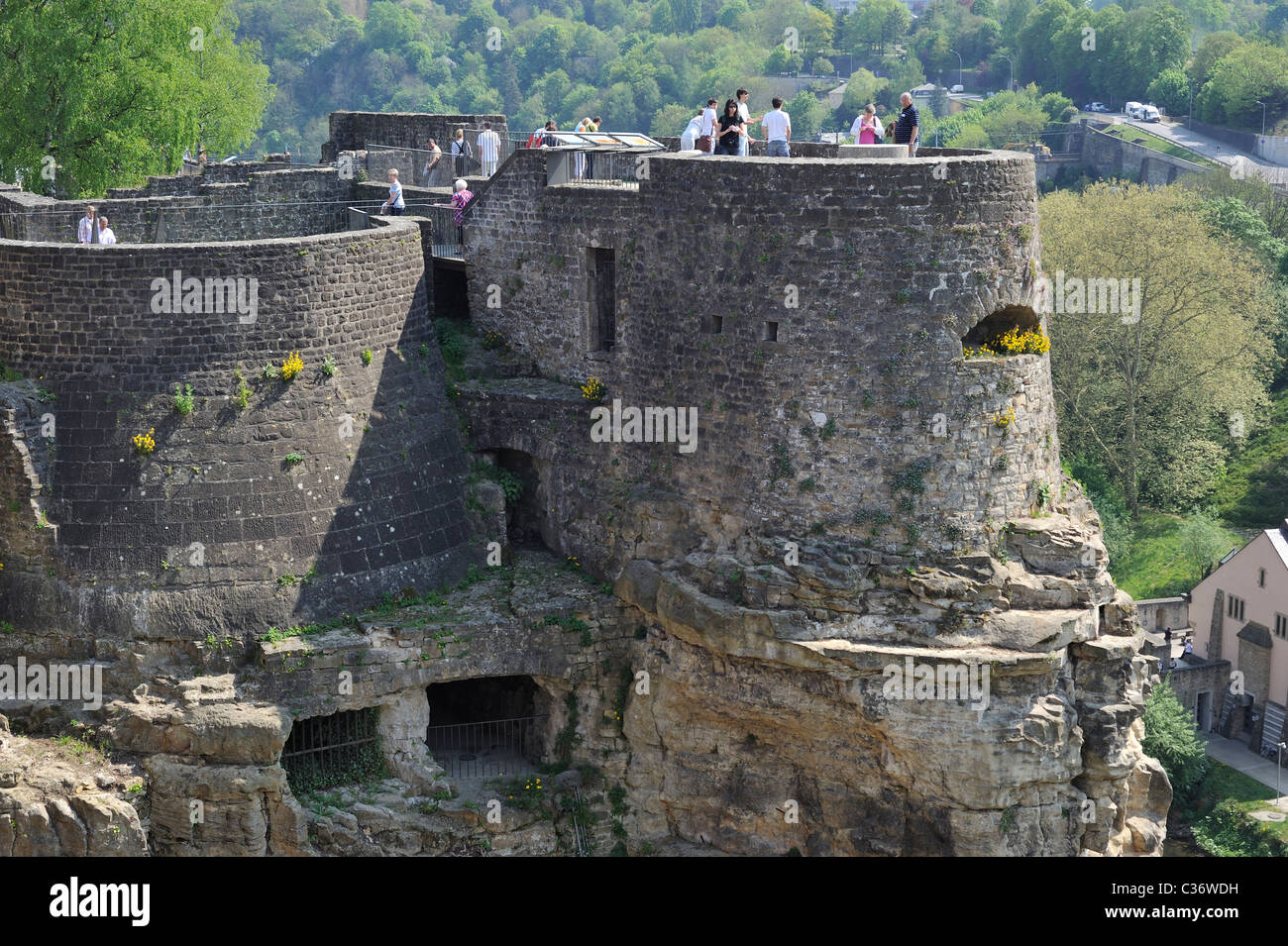 Il Bock rock fortificazioni e casemates in Lussemburgo, Granducato del Lussemburgo Foto Stock