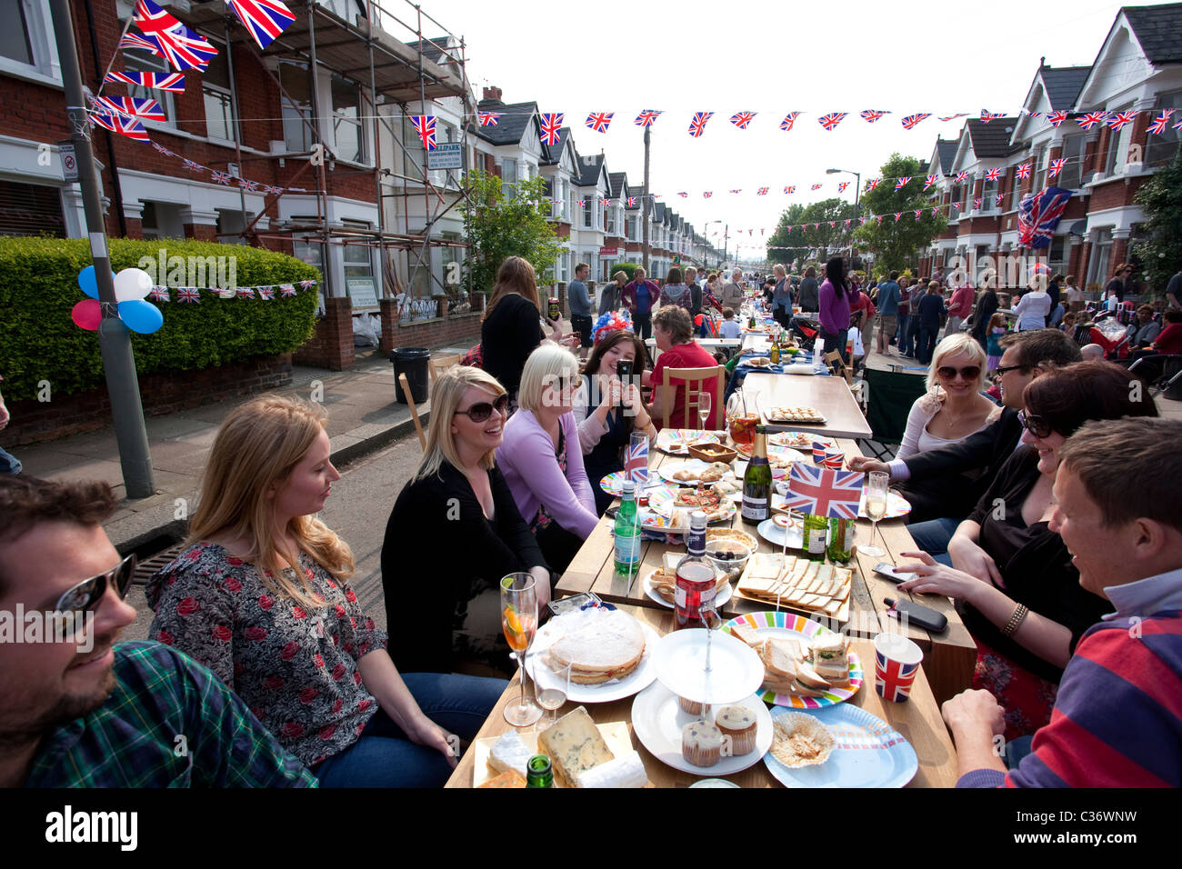 Royal Wedding Street festa per celebrare le nozze del principe William e Kate Middleton, Londra, Regno Unito. Foto:Jeff Gilbert Foto Stock