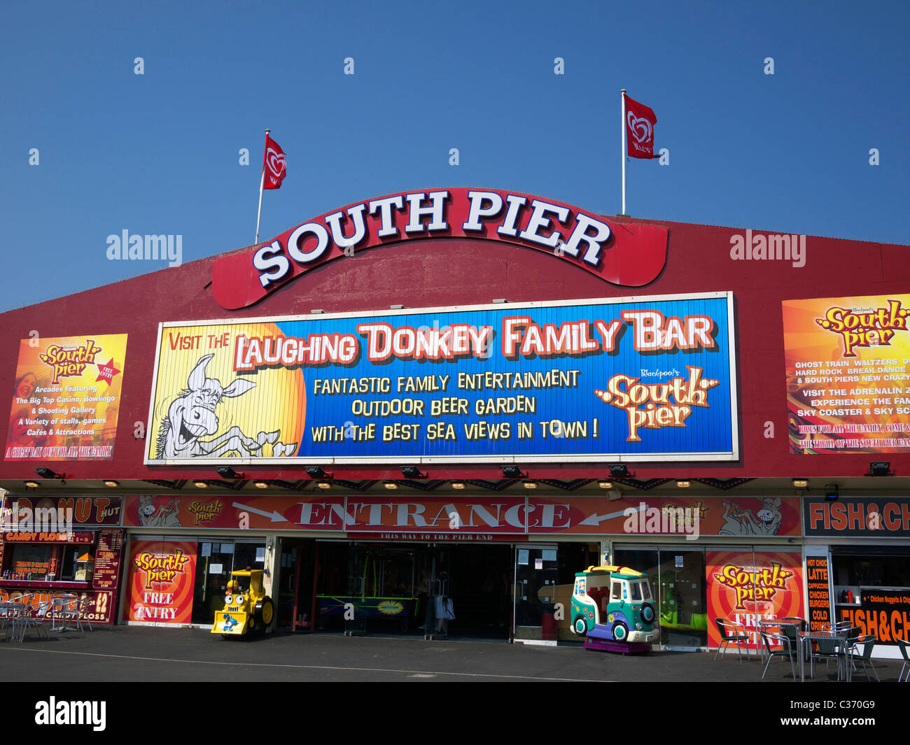 Esterno del molo sud South Beach Blackpool Lancashire Regno Unito Foto Stock