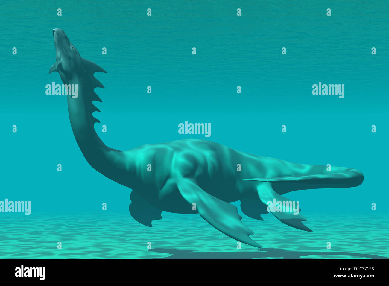 Un mitico mare dragon creatura è reminiscenza del dinosauro chiamato Plesiosaurus. Foto Stock
