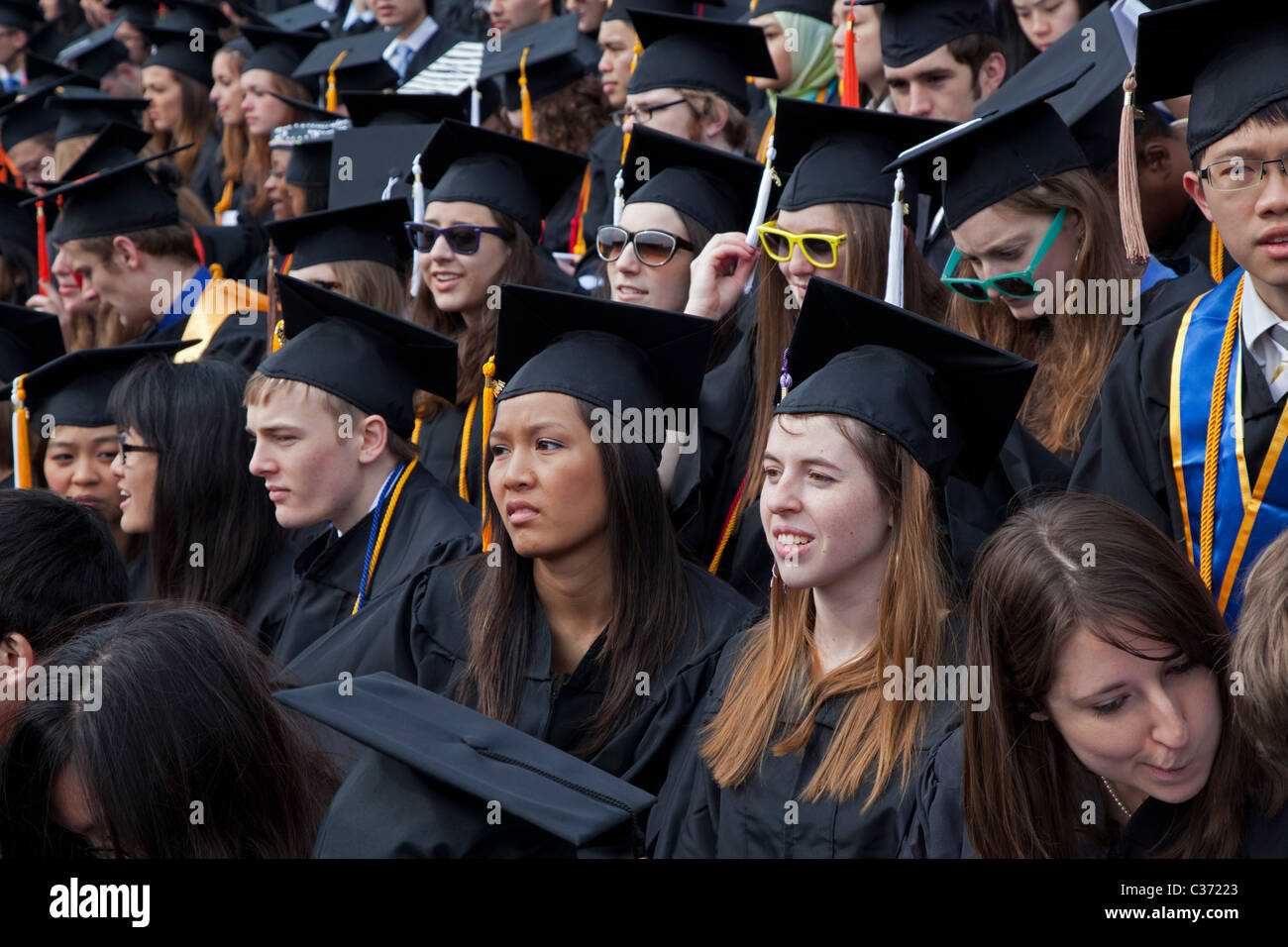 Ann Arbor, Michigan - gli studenti di laurea presso l'Università del Michigan cememony inizio. Foto Stock