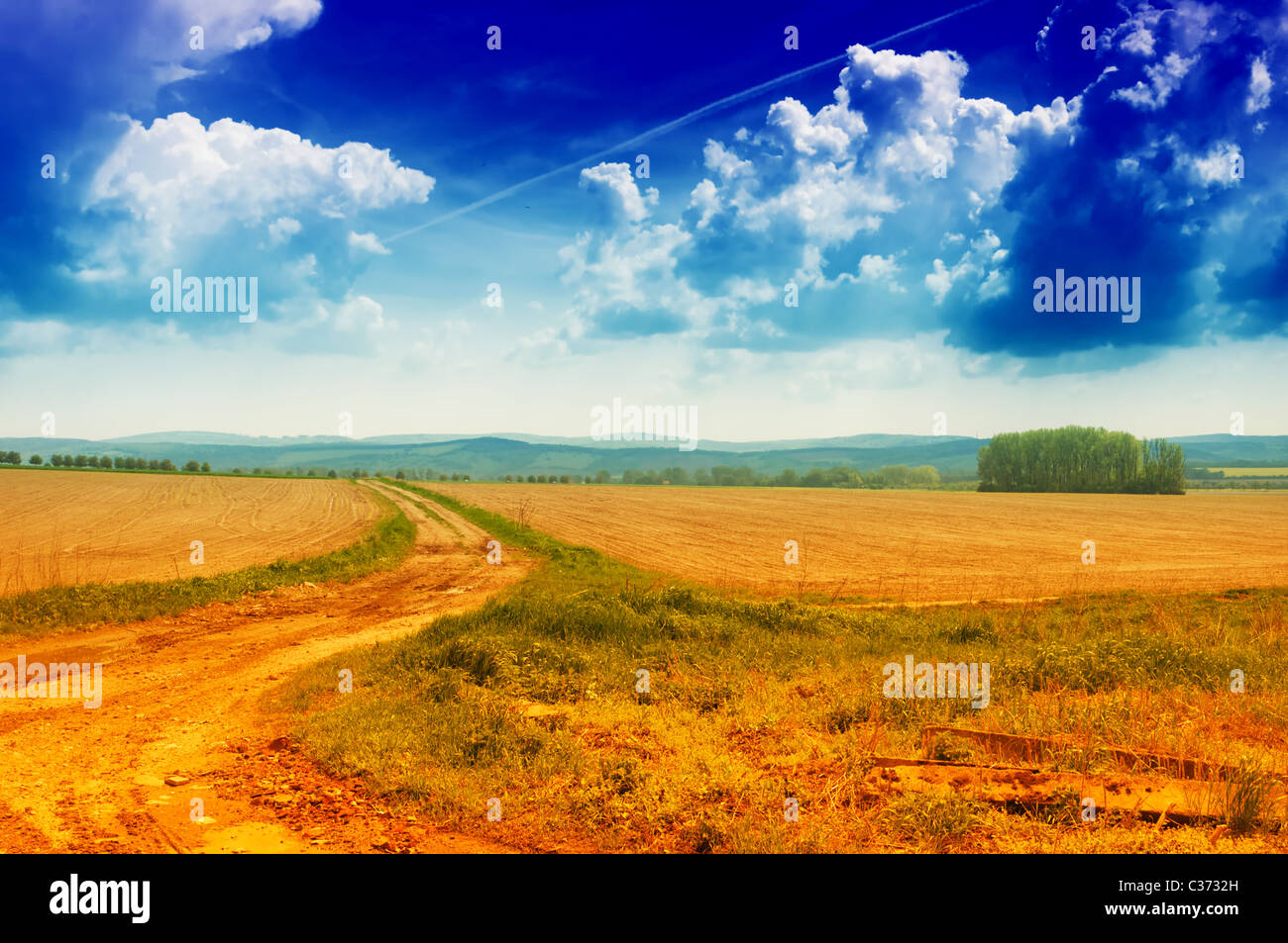 Il pittoresco paesaggio di terreni moravo Foto Stock