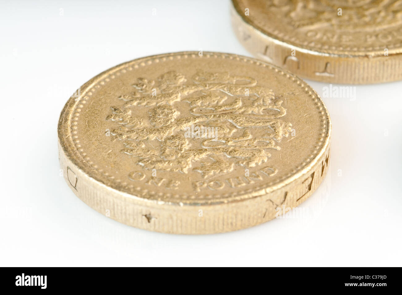 Fake grande sterlina inglese una libbra di monete Foto Stock