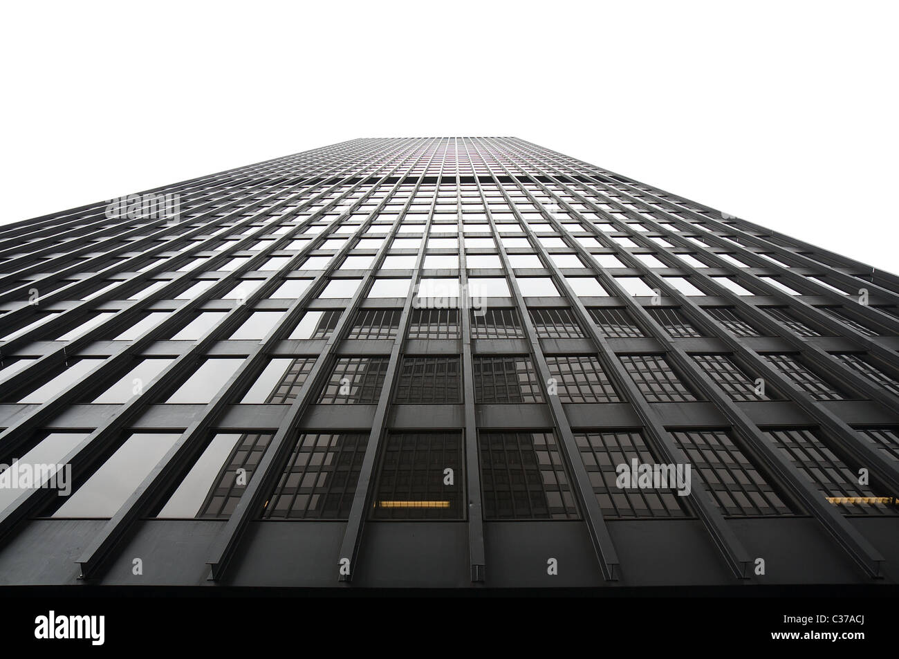 Ampio angolo di dettaglio del Chicago's Kluczynski Edificio Federale (completato nel 19674) Foto Stock