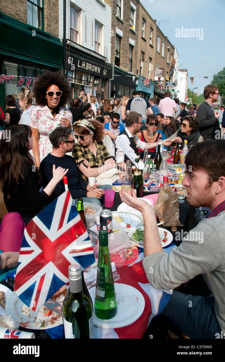 Il 29 aprile 2011 Royal Wedding. Wilton modo Hackney street party Foto Stock