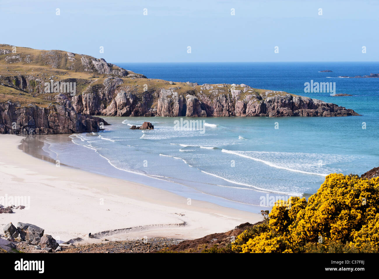 Traigh Allt Chailgeag, una spiaggia vicino a Durness, Sutherland, Highland, Scotland, Regno Unito. Foto Stock