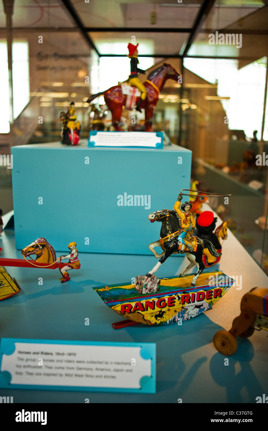 London, Regno Unito, Children's Vintage Toys in mostra al "London Toy & Model Museum" "Horses and Riders, 1940 - 1970", antiquariato regno unito Foto Stock