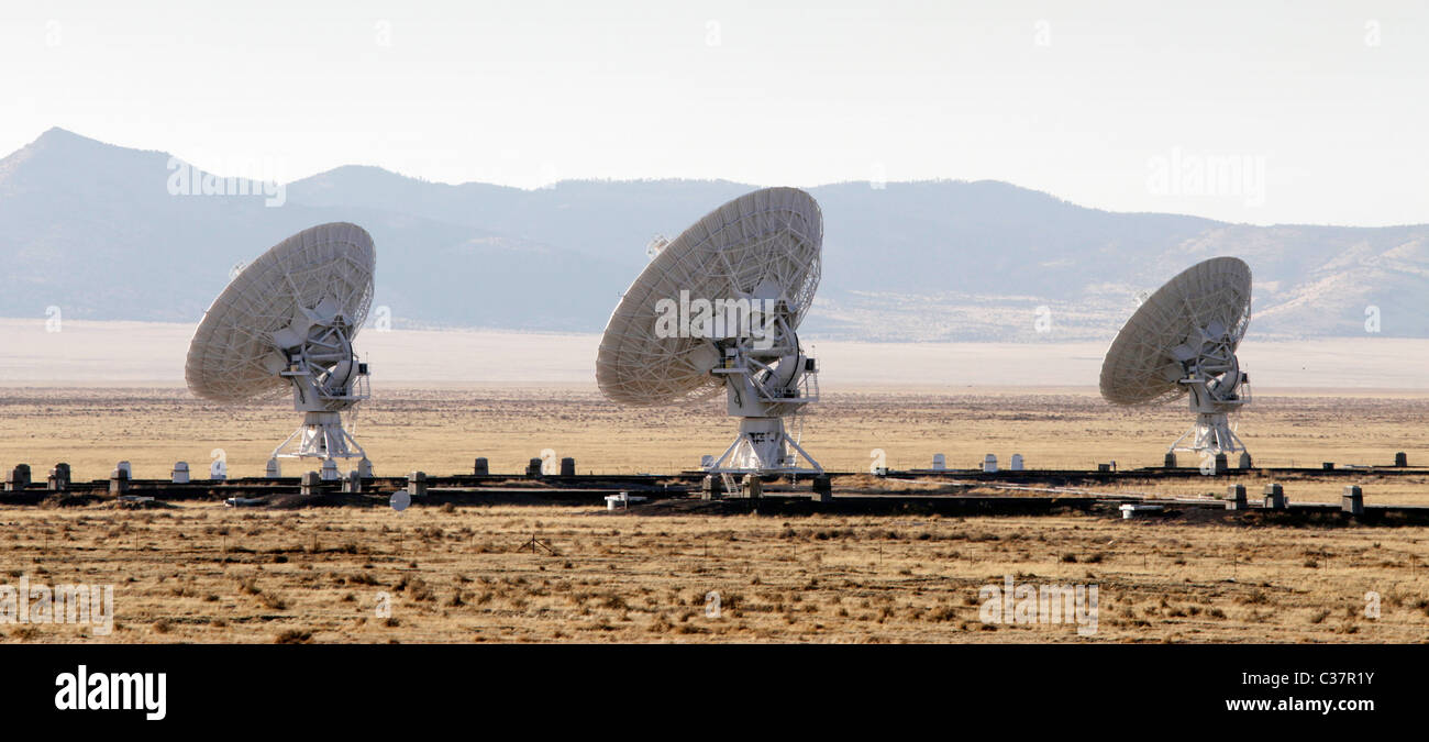 Molto grande schiera (VLA) radio astronomia osservatorio situato nei pressi di Socorro, Nuovo Messico, Stati Uniti d'America. Foto Stock