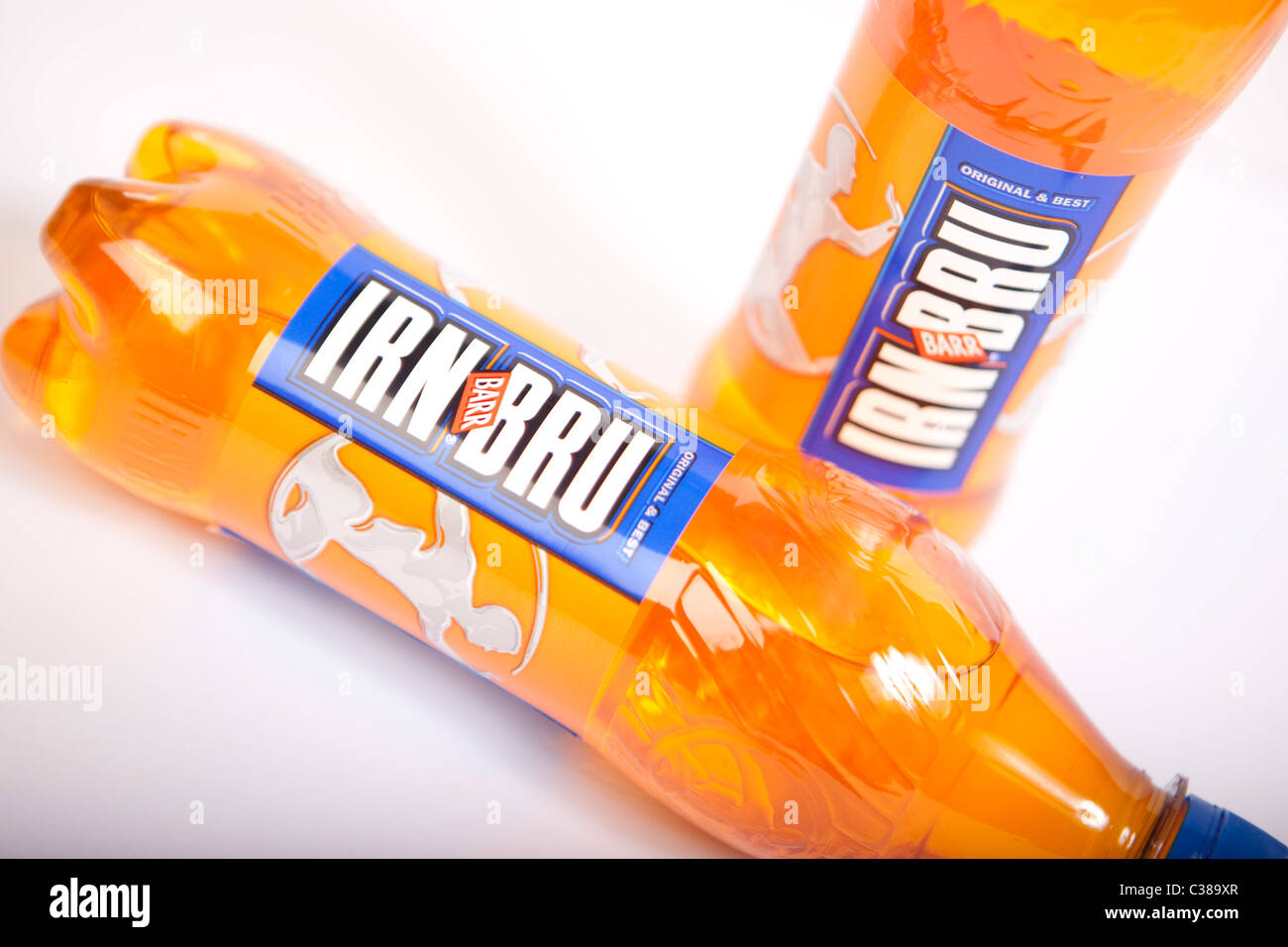 Immagine illustrativa di Irn Bru bottiglie. Foto Stock