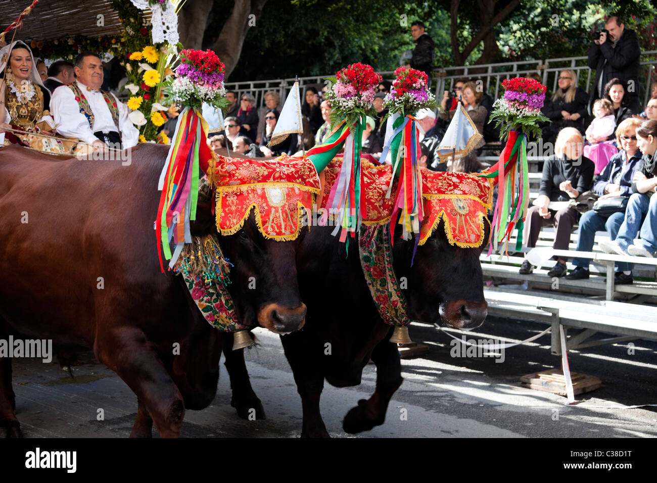 Sant'Efisio è uno dei più importanti festival in Sardegna, avrà luogo nella città di Cagliari, il capoluogo della Sardegna. Foto Stock