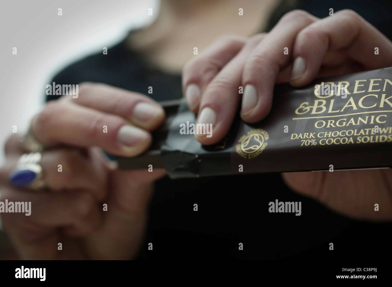 Immagine Illiustrative di verde e nero del cioccolato, parte di Cadbury plc. Foto Stock