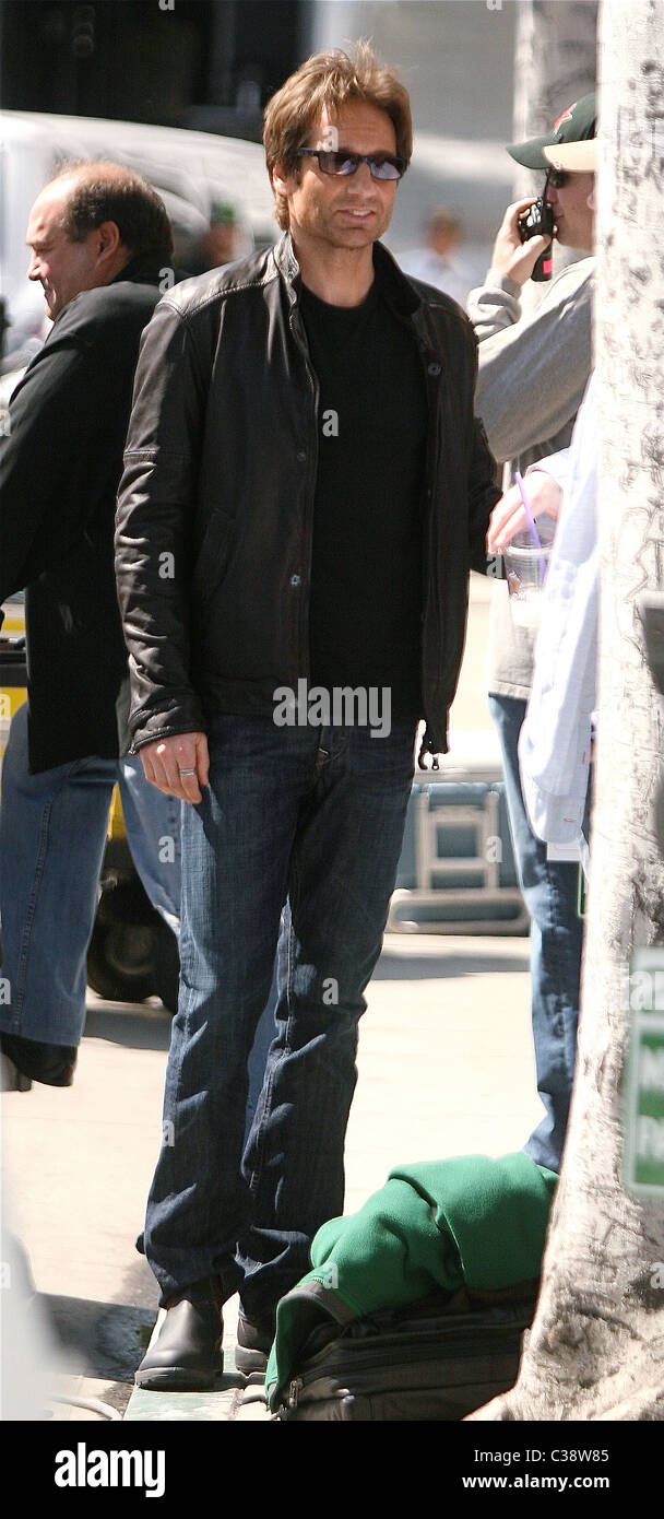 David Duchovny è tornato a giocare come il pessimismo, auto-avversione  scrittore Hank Moody su 'Californication', riprese in location in Foto  stock - Alamy