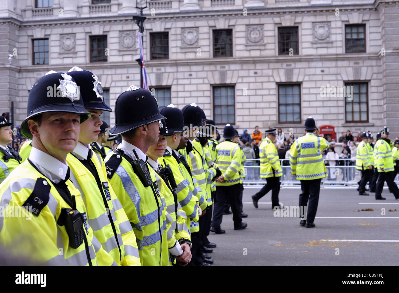 Linee di polizia Foto Stock