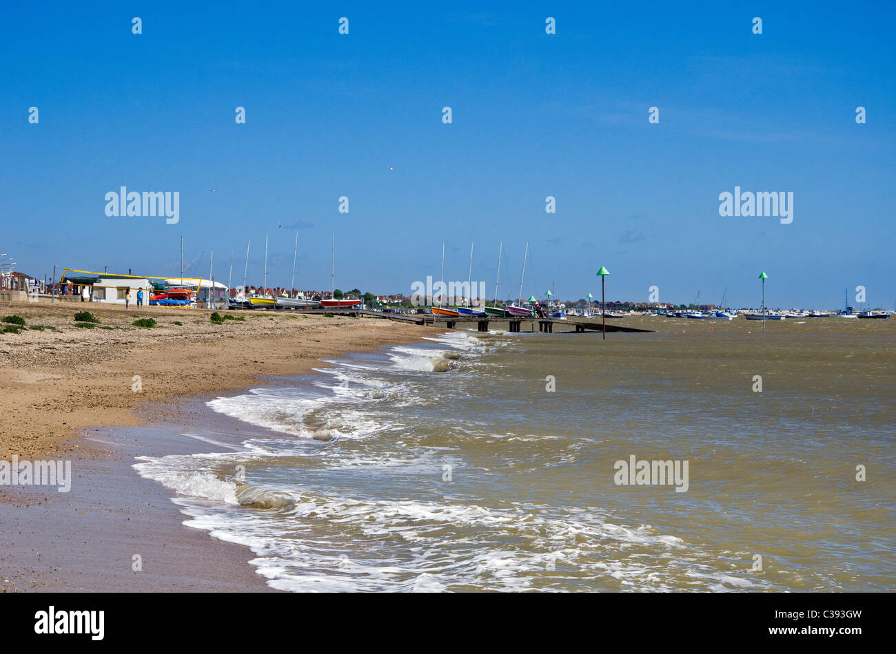 La spiaggia di Southend on Sea in Essex, Regno Unito Foto Stock