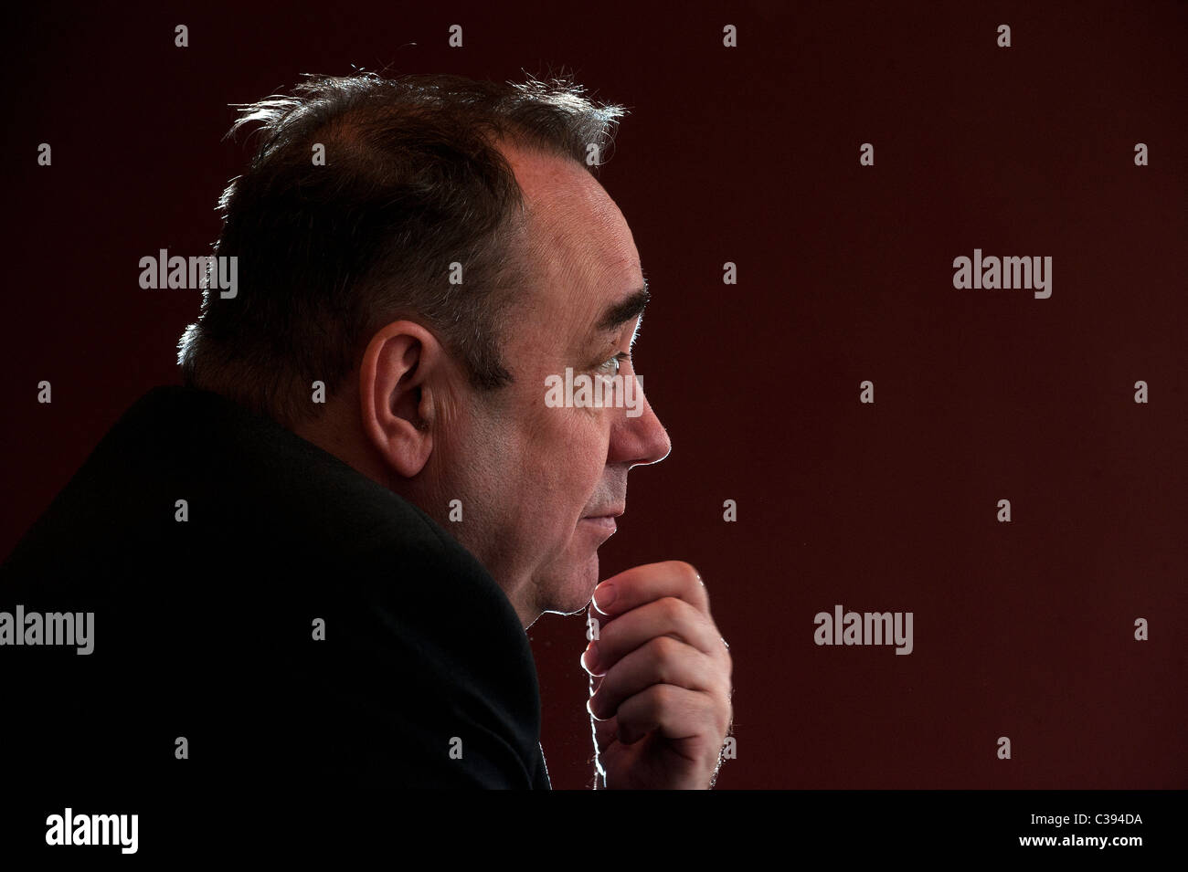 SNP leader scozzese e primo ministro Alex Salmond raffigurato in Glasgow 21 Aprile 2011 Foto Stock