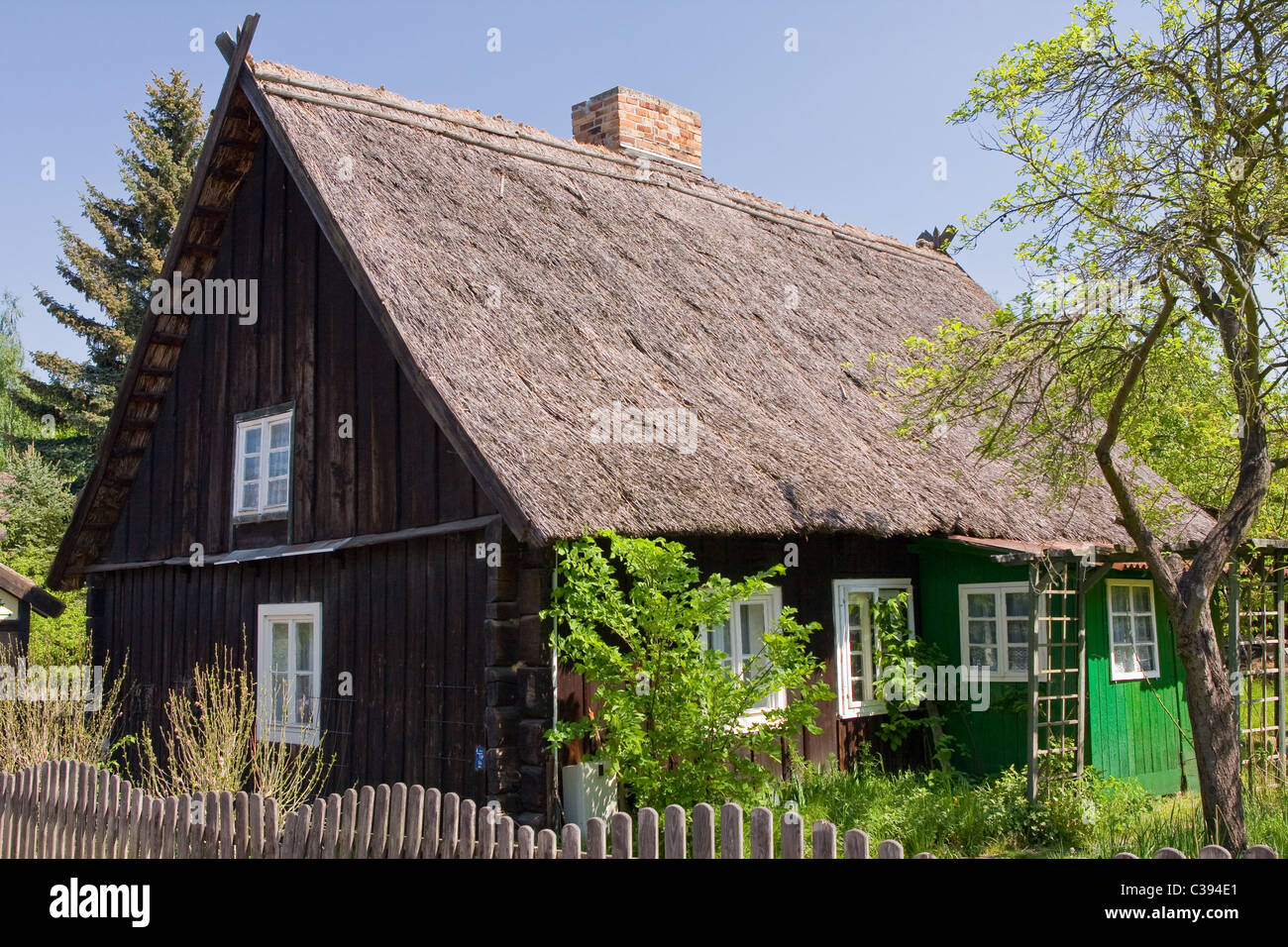 Spreewald tradizionale casa in Lehde, Brandeburgo, Germania, Europa Foto Stock