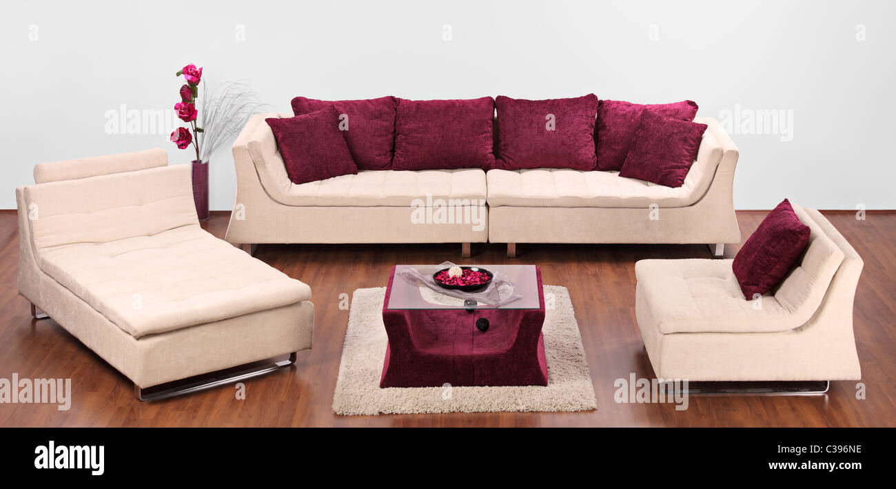 Un studio shot di un arredamento moderno Foto Stock