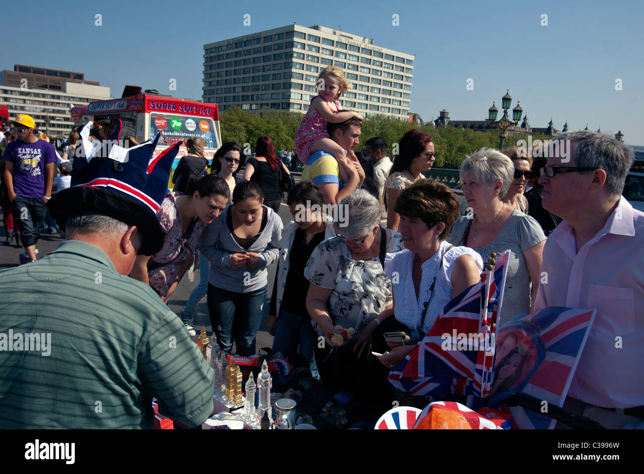 Turismo a Londra il Westminster Bridge Foto Stock