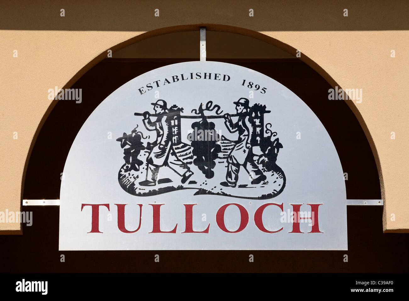 Segno a Tulloch vini , Pokolbin, la Hunter Valley, Nuovo Galles del Sud, Australia Foto Stock