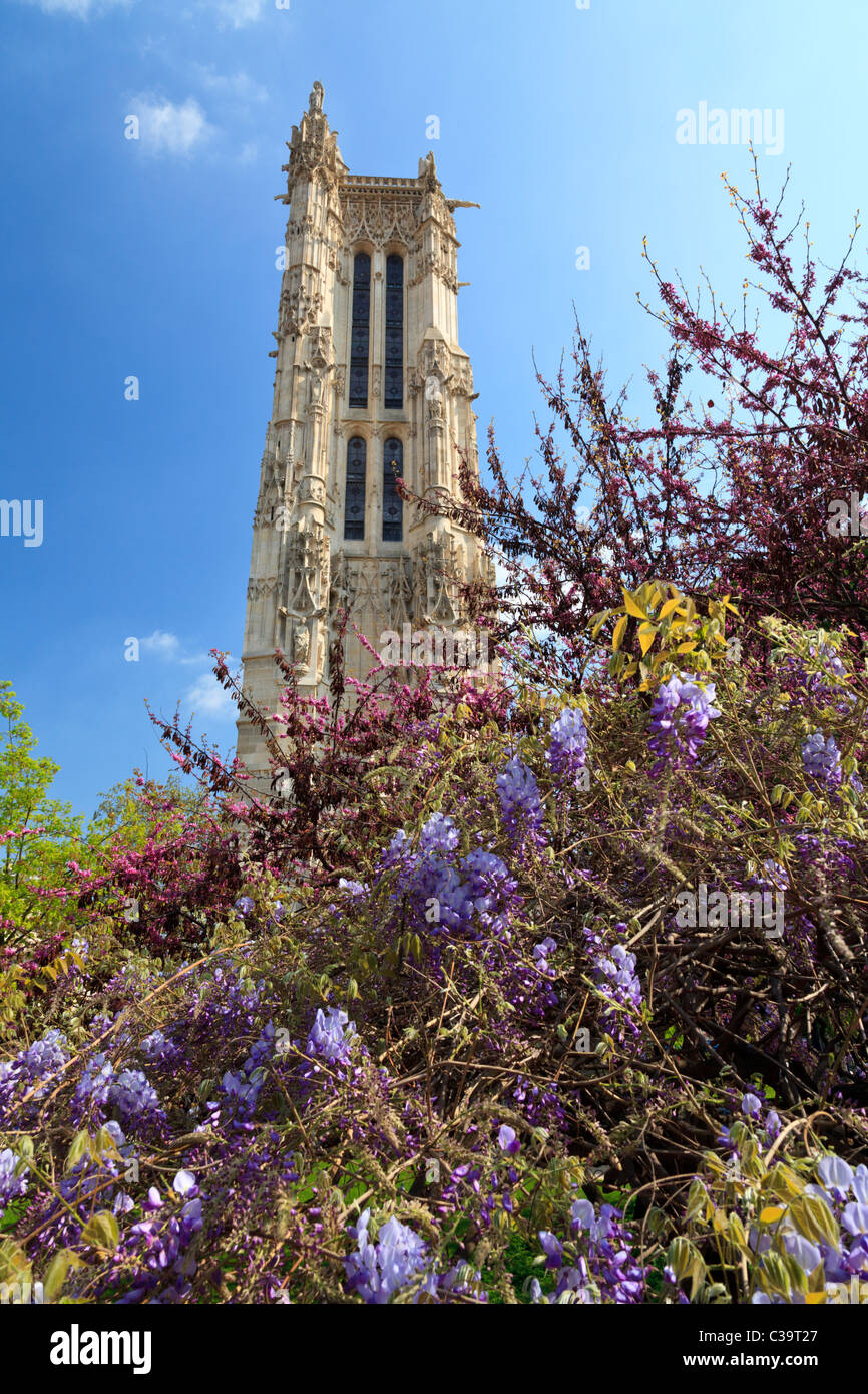 La Piazza de la Tour Saint-Jacques, Parigi, Francia Foto Stock