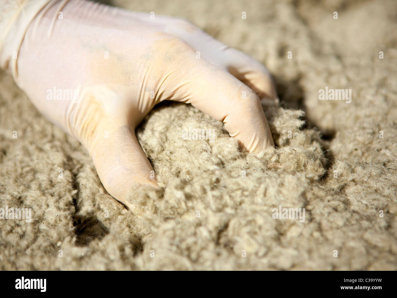 Isolamento termico minerale lana di roccia installazione presso il nuovo  edificio soffitto attico Foto stock - Alamy