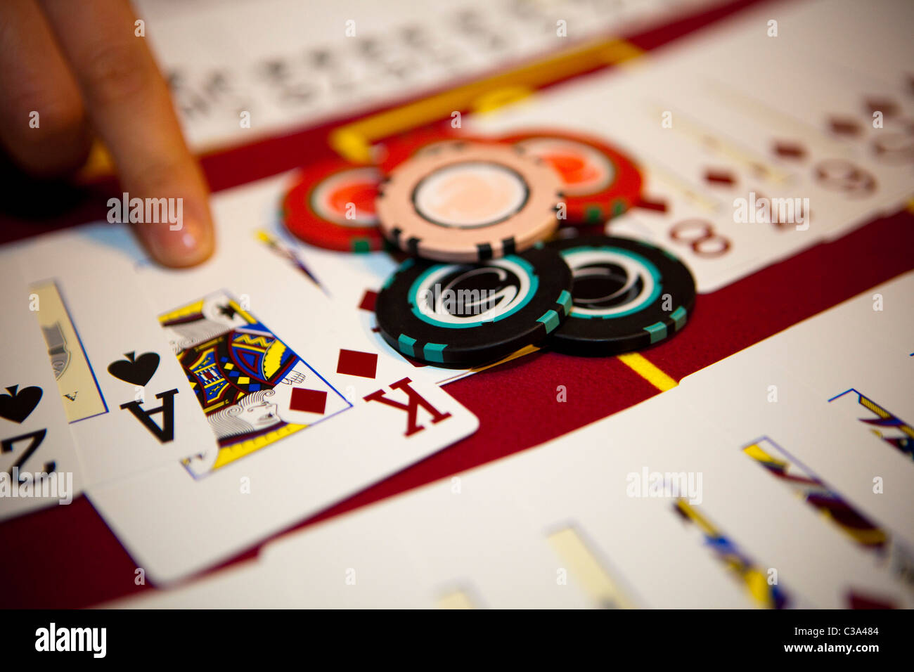 Immagine illustrativa di una classifica di gruppo del G Casino carte in tavole Foto Stock