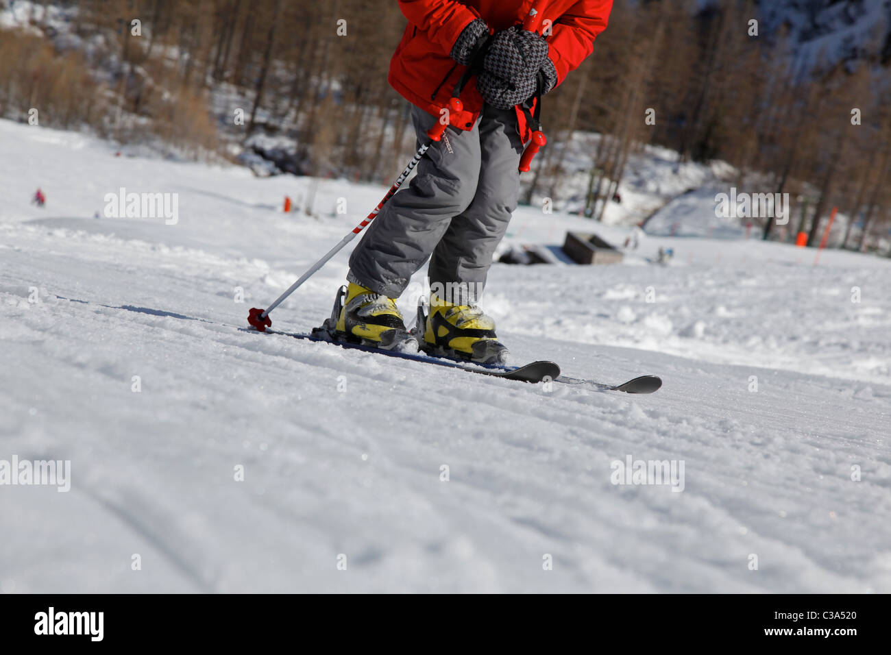 Equitazione in alto su un piatto di pull Foto Stock