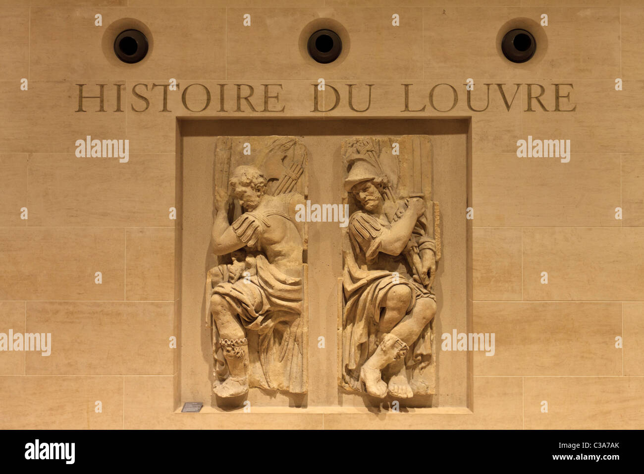 L'ingresso alla galleria "Storia del Louvre" al museo del Louvre, Parigi Foto Stock