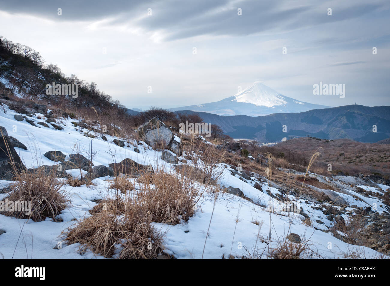 Come osservato da Owakudani in Hakone, Giappone. Foto Stock