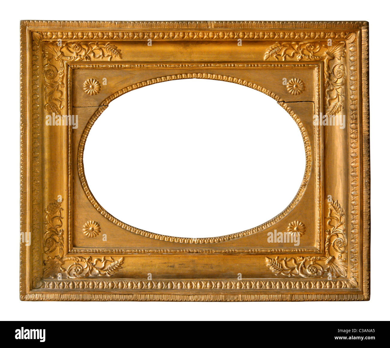 Foto cornice dorata con belle carving Foto Stock