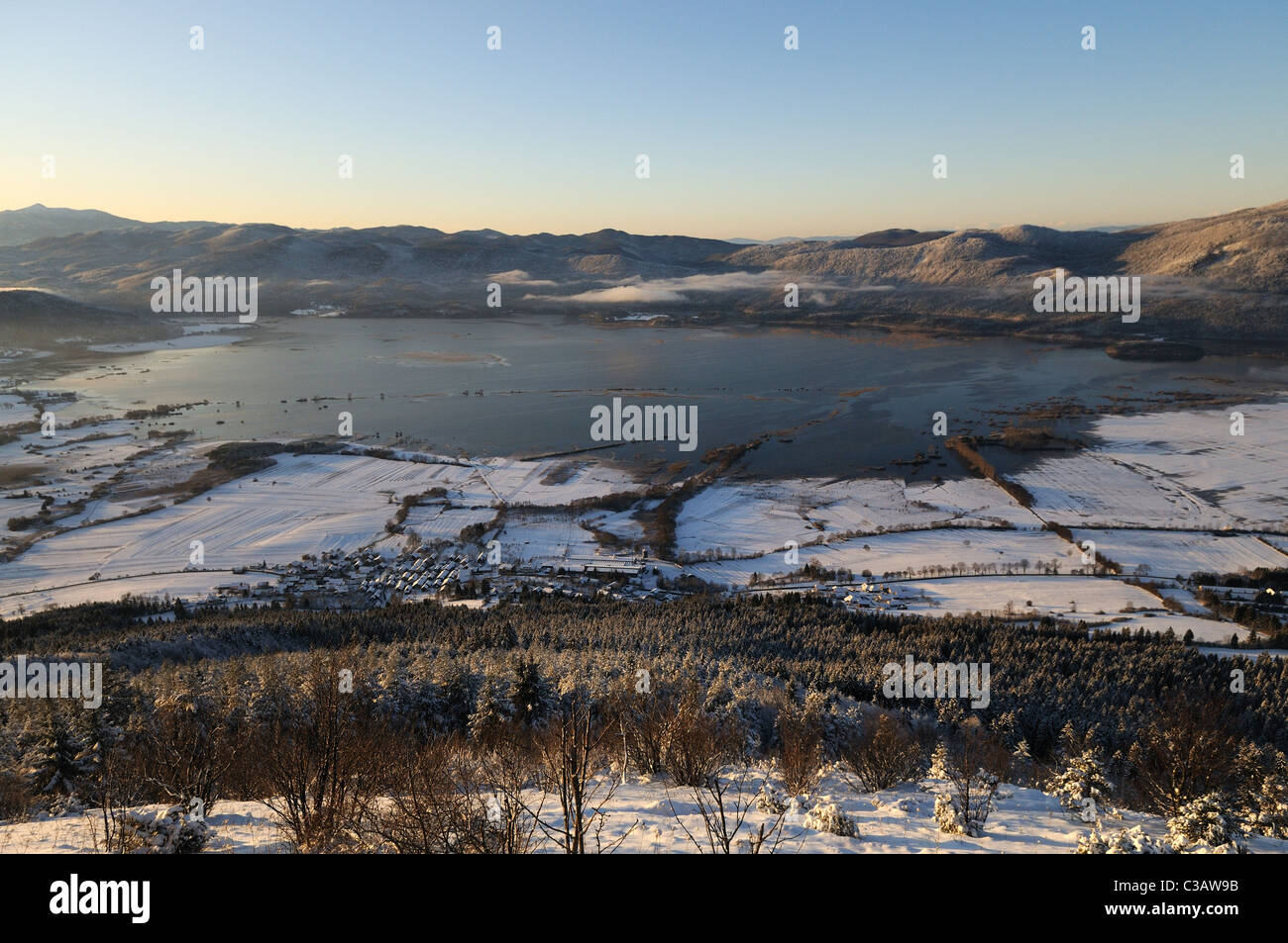 Il Lago di Cerknica in inverno Foto Stock