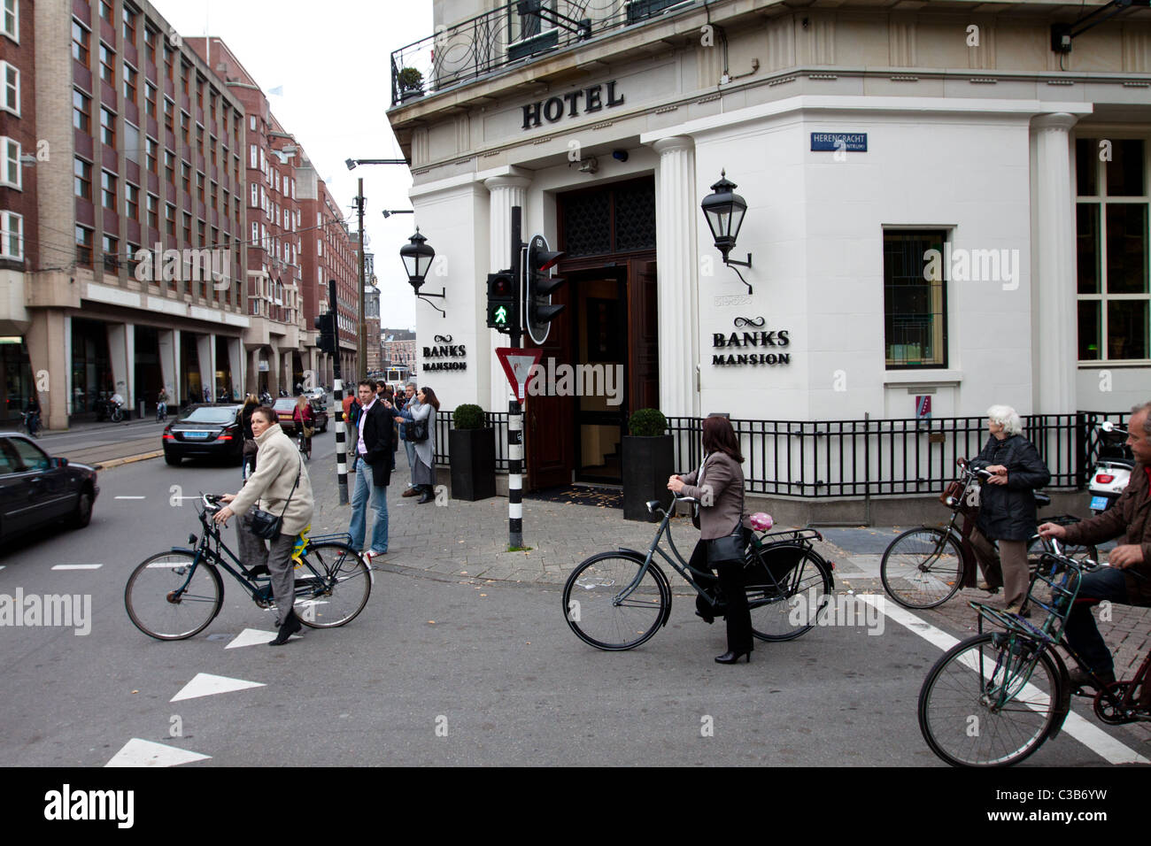 Amsterdam city bike cicli di architettura Foto Stock