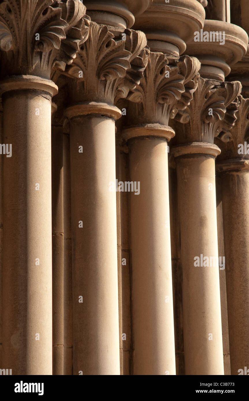 Pietra scolpita dettagli su Manchester Town Hall Foto Stock